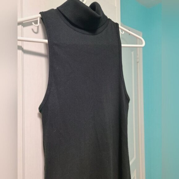 ZARA Ladies Sleeveless Ribbed Turtleneck Knit Sweater Maxi Dress Small - Picture 3 of 11